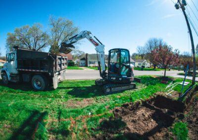Dirt removal during excavation project