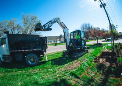 Dirt removal during excavation project