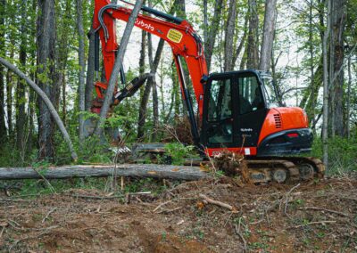 Excavation equipment at a construction site