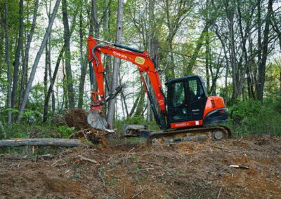 Excavation site prepared for new construction