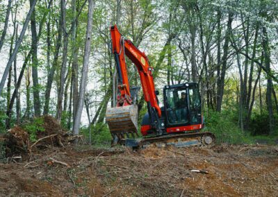 Dirt removal during excavation project