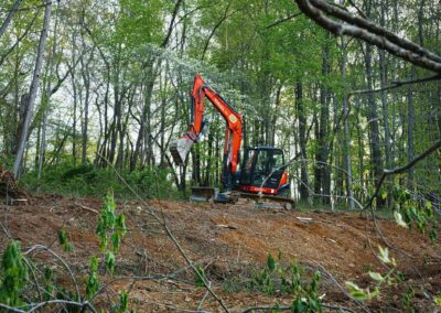 Excavation site prepared for new construction