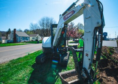Heavy machinery performing excavation work
