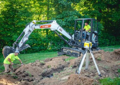 Excavation equipment at a construction site