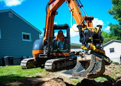 A man delivering excavation services at a residence in Lancaster, Ohio