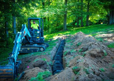 Heavy machinery performing excavation work