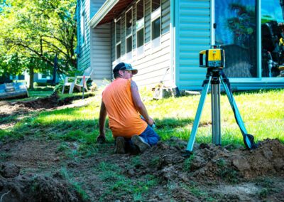 Grading and leveling for construction site preparation