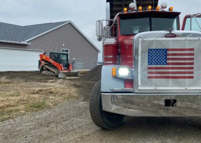 Heavy-duty dump truck on a job site