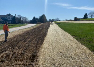 Land grading to improve drainage