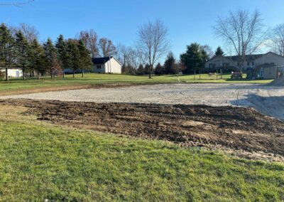 Gravel driveway with edging