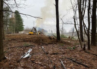 Preparing a lot for construction through land clearing