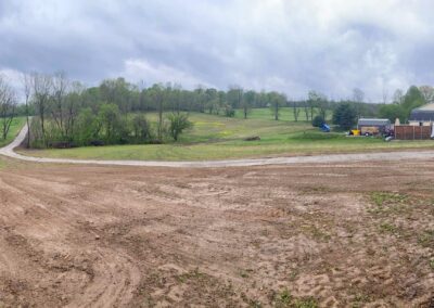 Aerial view of land clearing project