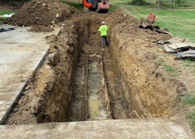 Excavation site prepared for new construction