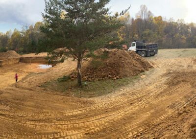 Excavation crew clearing land for development