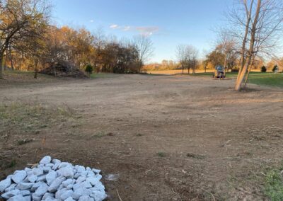 Excavation crew clearing land for development