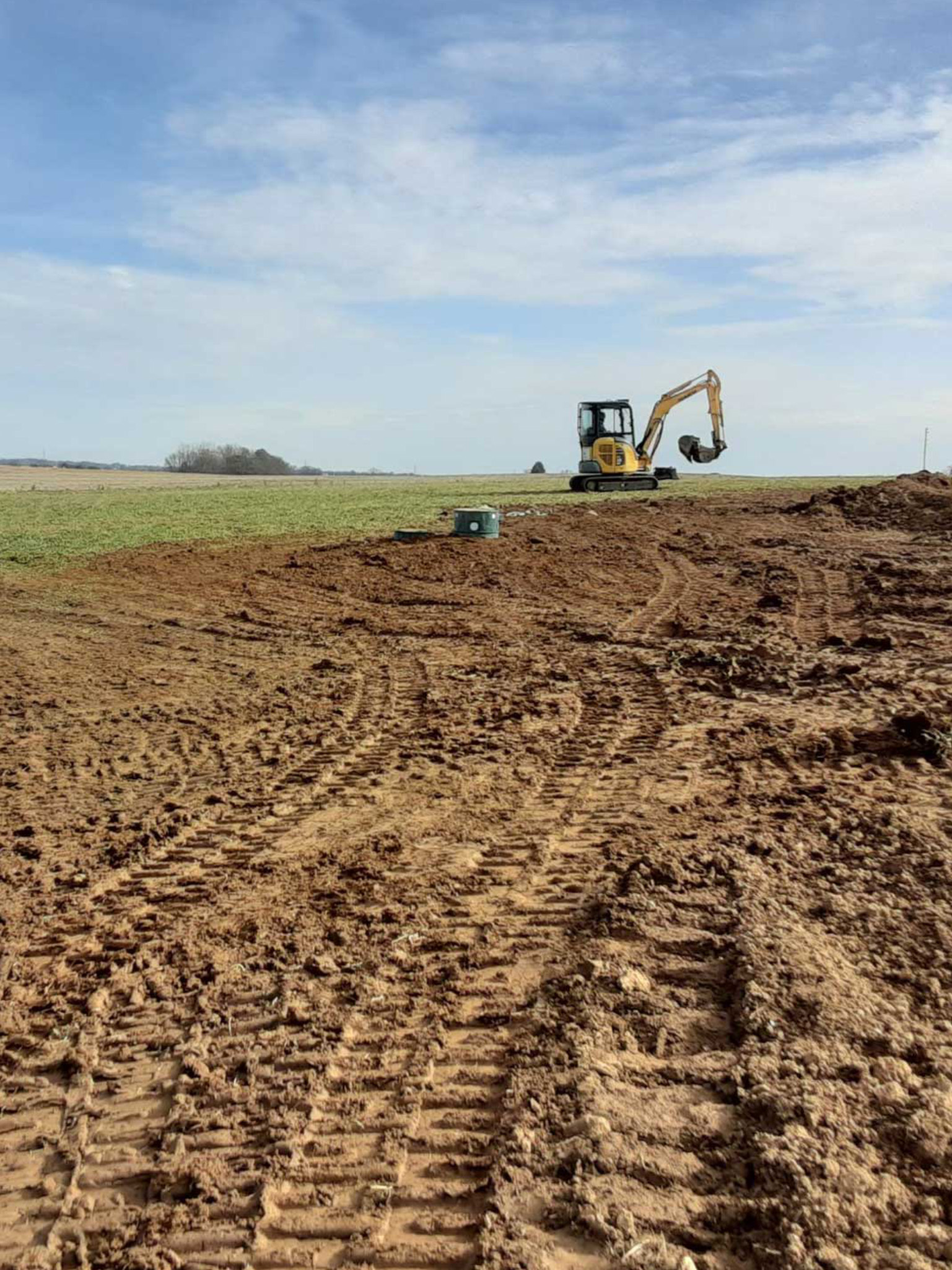 Septic tank being installed in Lancaster, Ohio